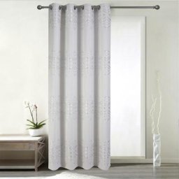 Rideau obscurcissant à motifs brillants Ecru 140 x 260 cm - Ecru