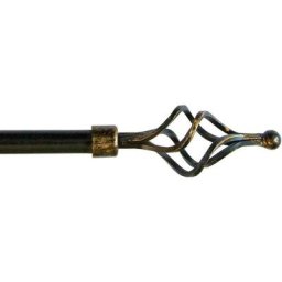 Emmevi - Tringle à Rideau en Fer Vente aux Enchères de Rideaux Anneaux Extensibles 120 210 cm