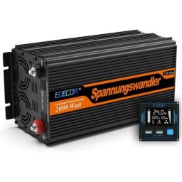 Convertisseur 24v 220v Camion 2000w onduleur télécommande 2X usb écran pour Panneau Solaire Onde