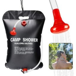 Sac de douche solaire de 20 l, sac de douche solaire avec tuyau amovible et douche, pour camping,
