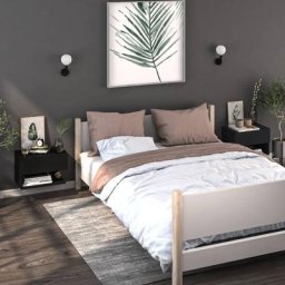 Chic Amoire de lit - maison Lot de 2 Tables de chevet murales Noir NEUF8923
