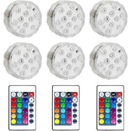 Eclairage de piscine Lot de 6 lampes led submersibles avec télécommande pour étang - Changement de