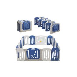 Parc bébé Plastique 16+2 Pliable Panneaux Barrière Sécurité pour Enfants avec Panneaux d'Activité
