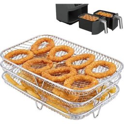 Grille pour Friteuse à air Multifonction Trois Couche Empilable Compatible avec la ninja Friteuse