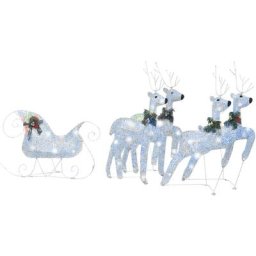 Vidaxl - Renne et traîneau de décoration Noël 100 led Extérieur Argenté Argent