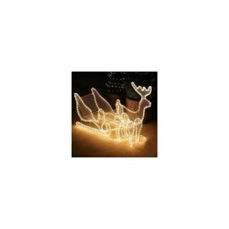 Rennes et traineau lumineux Bezi Blanc chaud 432 Lucioles