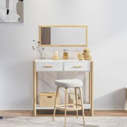 Table salon Moderne - Table console Blanc 82x38x75 cm Bois d'ingénierie FR82033