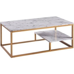 Table basse moderne Teamson Home Marmo effet marbre pour salon VNF-00036 - Jaune