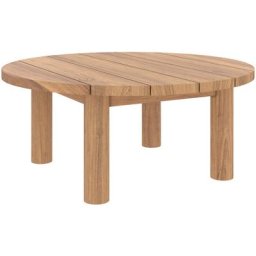 Table basse ronde de jardin en bois de teck massif D80 cm - Aurland - Marron Clair