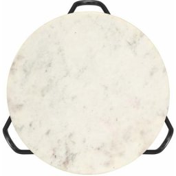 Table basse de salon, Table Café, Blanc 40x40x40 cm Pierre véritable texture marbre OIB2253E - Blanc