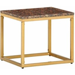 Table basse Marron 40x40x35 cm Pierre véritable texture marbre vidaXL - Marron