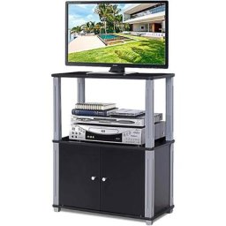 Meuble tv Style Moderne avec 2 Étagères et 1 Armoire de Rangement,Meuble Télé Robust en mdf