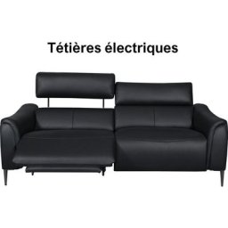 Canapé 2 places avec 2 relax en 100% tout cuir épais de luxe italien avec 2 relax électriques et 2