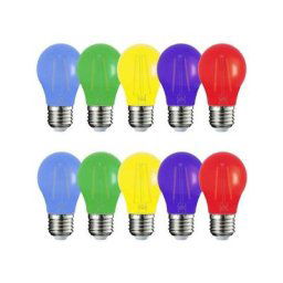 Trade Shop - Kit 10 Pièces Led Light Light Light Acrylique 220 Lm Colored Hot Light Filament E27 -