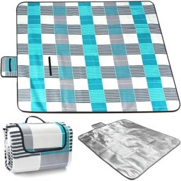 Couverture de pique-nique 200 x 200 cm, étanche portable pliable, tapis de plage extérieur avec