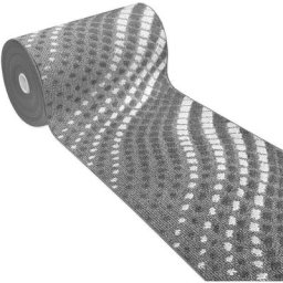 Tapis de Cuisine Moderne Au Mètre H57 Coureur Bordé Absorbant Antidérapant Lavable Fleurs 3D - Gris