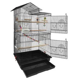 Naizy - Volière pour Oiseaux 46x35,5x99cm Grande Cage à Oiseaux en Métal avec Jouets pour Perruche