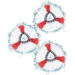 Lot de 3 Tête de Balai Serpillère 2en1 Vadrouille Serpillère pour Vileda Recharge Turbo (White+Red)