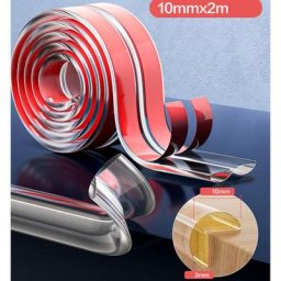 Bande de protection des bords 10 mm x 2 m en silicone transparent pour la securite des enfants avec