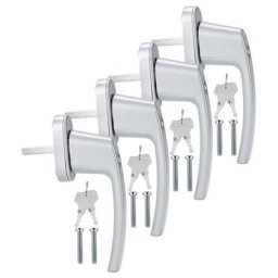 4X Poignée de fenêtre en aluminium Poignée de fenêtre Olive de fenêtre Set verrouillable Poignée