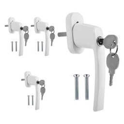 4X Poignée de fenêtre en aluminium Poignée de fenêtre Olive de fenêtre Set verrouillable Poignée