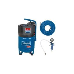 Scheppach - Pack compresseur vertical - 24L - 1500W - HC24V - Tuyau 15m - Poignée de gonflage des