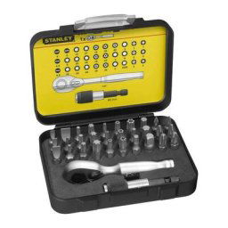 Stanley - by Black & Decker 1-13-904 Jeu d'embouts 32 pièces avec mini cliquet embout D897031