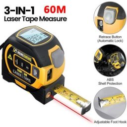Merkmak - Telemetre laser Ruban a mesurer 3 en 1 avec ecran lcd retroeclaire Dispositif de mesure