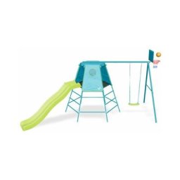 Aire De Jeux Metal Tp Explorer Pour Enfants Et Portique Avec Siege Balancoire Tp Et Panier De