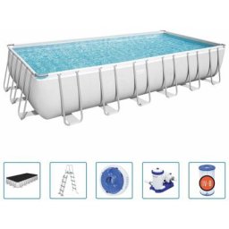 Bestway - Ensemble de piscine Power Steel Rectangulaire 732x366x132 cm