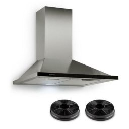 Klarstein - Galina Set hotte aspirante 60cm + filtres pour recyclage d'air 350m³/h - Argent