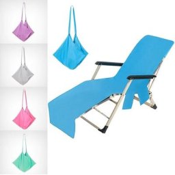 Erqvhqv - Housse de Chaise Longe Microfibre Serviette de Plage Piscine avec Poches pour Les