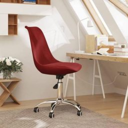 Chaise de bureau pivotante | Fauteuil de bureau Ergonomique Rouge bordeaux Tissu 25442 - Rouge