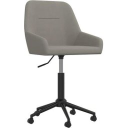 Chaise pivotante de bureau Gris clair Velours vidaXL - Gris clair
