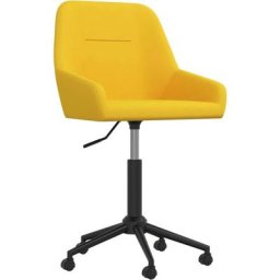 Chaise pivotante de bureau Jaune moutarde Velours Vidaxl jaune moutarde