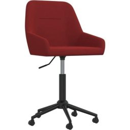 Chaise pivotante de bureau Rouge bordeaux Velours Vidaxl Rouge bordeaux