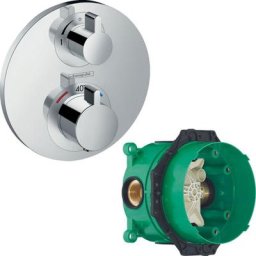 Hansgrohe - Lot Facade pour mitigeur et inverseur chromé + Corps encastré universel Ibox
