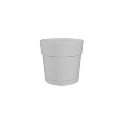 Pot a fleurs et plantes rond capri large - Plastique - Réservoir d'eau - diametre 30 cm - Blanc