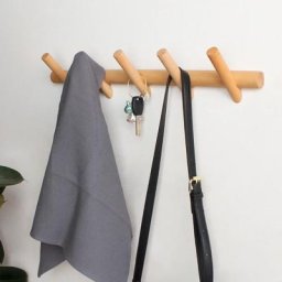 Porte-manteau mural moderne en bois de hêtre porte-chapeau porte-serviettes crochets en bois