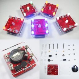 OOTDTY – Kit de dés à LED avec petit moteur de Vibration Kit électronique à monter soi-même 5