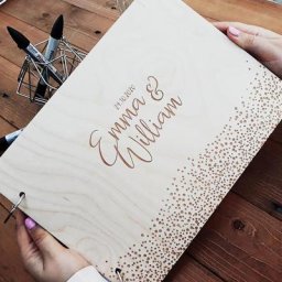 Livre d'or de mariage personnalisé livre d'or en bois personnalisé cadeau de fiançailles pour les