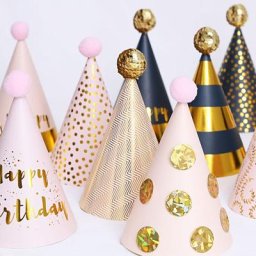 Chapeau d'Anniversaire Noir pour Enfant Garçon et Fille Couronne de Prince et Princesse