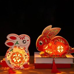 Lanterne de lapin durable pour enfants décoration plonger oyante style chinois mignon festival