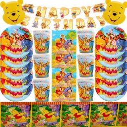 Fournitures de décoration de fête d'anniversaire à thème Disney Winnie l'ourson ensemble de