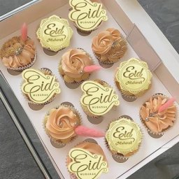 Garniture de Cupcake en acrylique Eid Mubarak garniture de gâteau doré miroir fournitures de