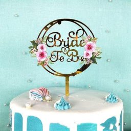Décoration de gâteau en acrylique doré pour fête de mariage pour enterrement de vie de jeune fille