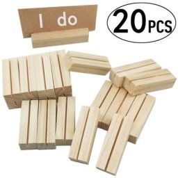 Clips de mémo en bois naturel 20 pièces pince pour nom carte de visite organisateur de messages