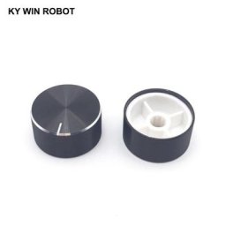 Bouton de potentiomètre en alliage d'aluminium trou d'arbre noir 25x13mm 6mm 1 pièce