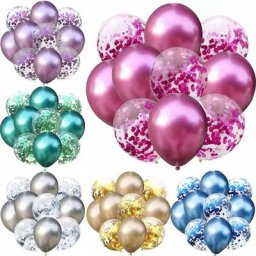 Ballons gonflables en latex avec confettis 10 pièces 12 pouces couleurs métalliques à air pour
