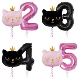 Ballons Globos en aluminium avec tête de grand chat décoration de fête d'anniversaire baby shower